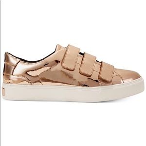Aldo Kaerinia rose gold shiny Velcro sneakers tennis shoes